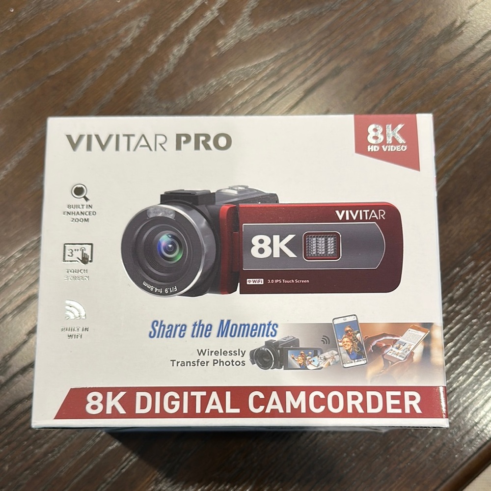 Vivitar 8K HD Video Camcorder - Red